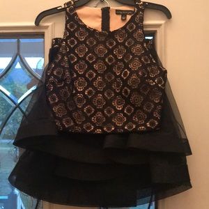 2 pc black lace homecoming dress